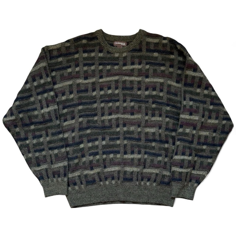 Vintage Cambridge Classics Pullover 3D Chunky Knit Sweatshirt Men's Size Large